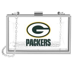 Green Bay Packers clear acrylic clutch